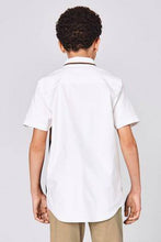 Load image into Gallery viewer, Tan Short Sleeve Colourblock Oxford Shirt (3YRS-12YRS) - Allsport

