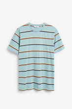 Load image into Gallery viewer, Pale Blue Fine Stripe Regular Fit T-Shirt - Allsport
