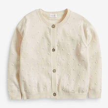 Load image into Gallery viewer, Ecru White Bobble Cardigan (3mths-5yrs)
