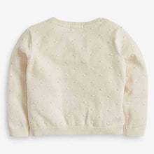 Load image into Gallery viewer, Ecru White Bobble Cardigan (3mths-5yrs)
