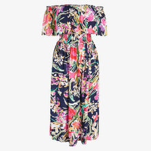 Load image into Gallery viewer, Navy Floral Off The Shoulder Dress - Allsport
