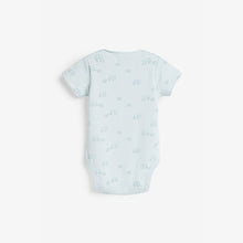 Load image into Gallery viewer, Pale Blue 4 Pack Cotton Elephant Short Sleeve Bodysuits (0mths-18mths) - Allsport
