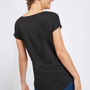 Black Cap Sleeve T-Shirt - Allsport
