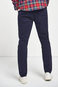 Dark Blue Slim Fit Soft Touch Jeans Style Trousers - Allsport