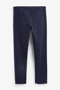 Dark Blue Slim Fit Soft Touch Jeans Style Trousers - Allsport