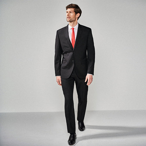 Black Regular Fit Two Button Suit: Jacket - Allsport