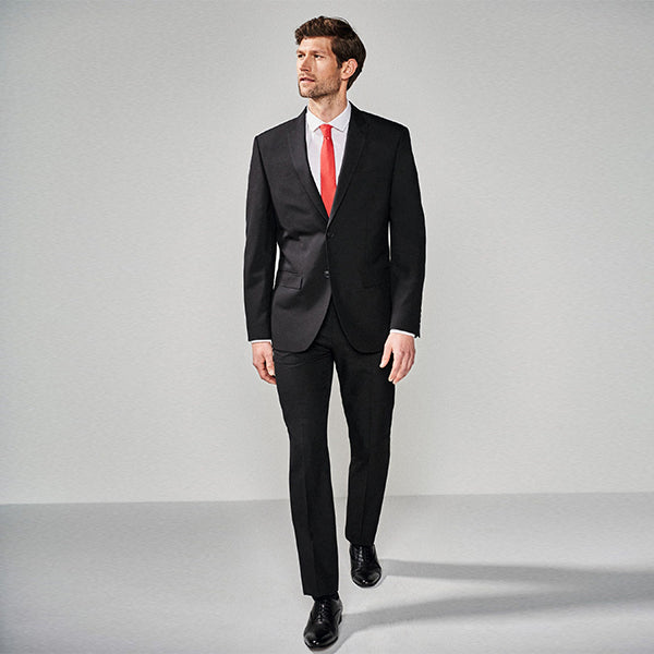 Black Regular Fit Two Button Suit: Jacket - Allsport