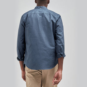 Blue Long Sleeve Oxford Shirt - Allsport