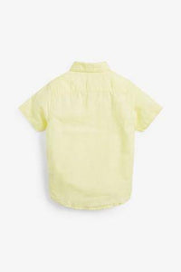 Linen Short Sleeves Yellow Mix Shirt - Allsport