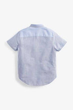 Load image into Gallery viewer, Blue Short Sleeve Colourblock Oxford Shirt - Allsport
