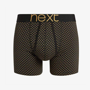 Black/Gold Pattern A-Fronts Four Pack - Allsport