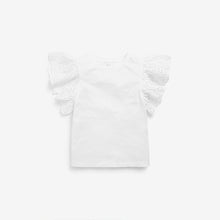 Load image into Gallery viewer, White Broderie Frill Sleeve Top (3-12yrs) - Allsport
