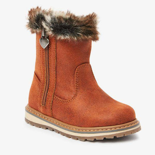 Warm Lined Charm Zip Boots (Younger) - Allsport