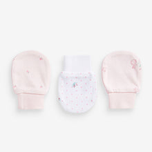Load image into Gallery viewer, Pink Baby 3 Pack Bunny Scratch Mitts
