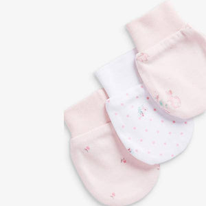 Pink 3 Pack Bunny Scratch Mitts - Allsport