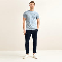 Load image into Gallery viewer, Light Blue Regular Fit  Stag Marl T-Shirt
