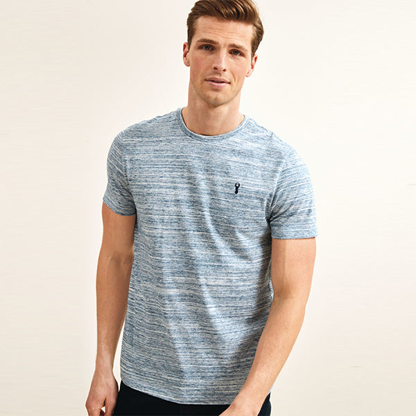 Light Blue Regular Fit  Stag Marl T-Shirt