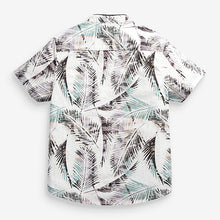 Load image into Gallery viewer, White Short Sleeve Printed Shirt With Fin Collar (3-12yrs) - Allsport
