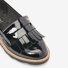 Load image into Gallery viewer, Black Patent School Tassel Loafers (Older Girls)
