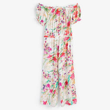 Load image into Gallery viewer, White Floral Off The Shoulder Jumpsuit - Allsport

