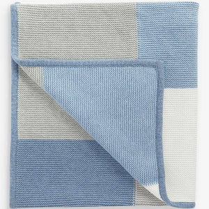 Blue Patchwork Knitted Blanket (Newborn) - Allsport