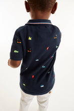 Load image into Gallery viewer, Navy Embroidered Knitted Polo (3mths-6yrs) - Allsport
