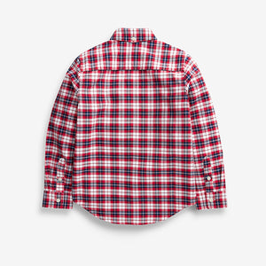 Red/Ecru Check Oxford Long Sleeve Shirt (3-12yrs) - Allsport