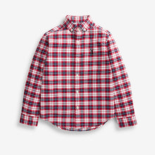 Load image into Gallery viewer, Red/Ecru Check Oxford Long Sleeve Shirt (3-12yrs) - Allsport
