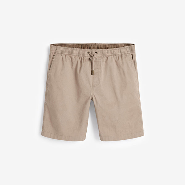 Stone Elasticated Comfort Waist Cotton Shorts With Stretch - Allsport