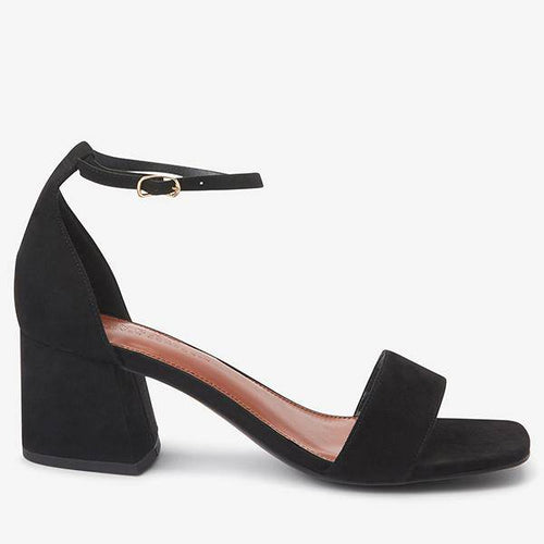 Black Forever Comfort® Simple Block Heel Sandals - Allsport