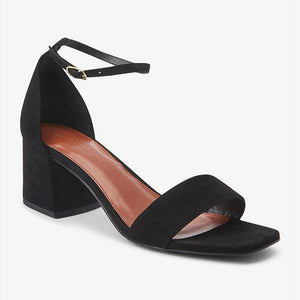 Black Forever Comfort® Simple Block Heel Sandals - Allsport