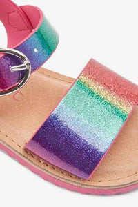 Rainbow Glitter Buckle Sandals - Allsport