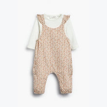 Load image into Gallery viewer, Pink Ditsy Baby Dungarees Set (0mths-12mths) - Allsport
