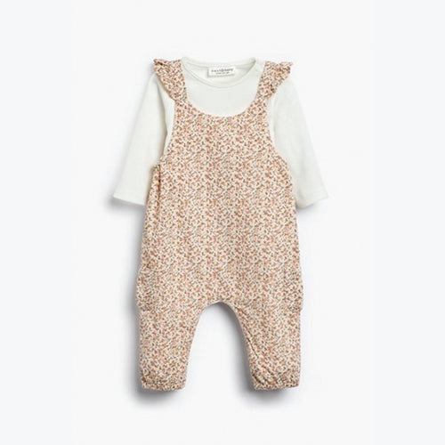Pink Ditsy Baby Dungarees Set (0mths-12mths) - Allsport