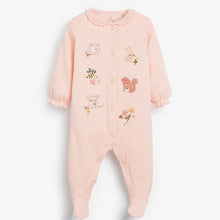 Load image into Gallery viewer, Pink 3 Pack Floral Sleepsuits (0mths-18mths) - Allsport
