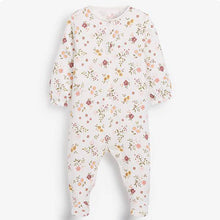Load image into Gallery viewer, Pink 3 Pack Floral Sleepsuits (0mths-18mths) - Allsport
