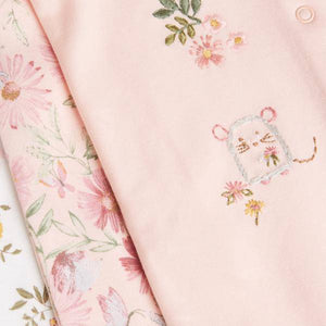 Pink 3 Pack Floral Sleepsuits (0mths-18mths) - Allsport