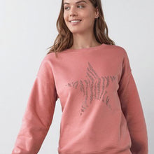 Load image into Gallery viewer, Pink Embellished Star Graphic Sweatshirt - Allsport
