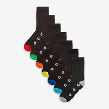Load image into Gallery viewer, Black 7 Pack Cotton Rich Socks - Allsport
