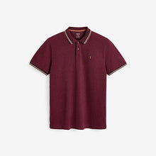 Load image into Gallery viewer, Burgundy Red Marl Tipped Regular Fit Pique Polo Shirt - Allsport
