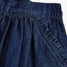 Load image into Gallery viewer, Dark Blue Denim Frill Pocket Skirt (3mths-6yrs) - Allsport
