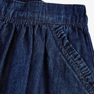 Dark Blue Denim Frill Pocket Skirt (3mths-6yrs) - Allsport