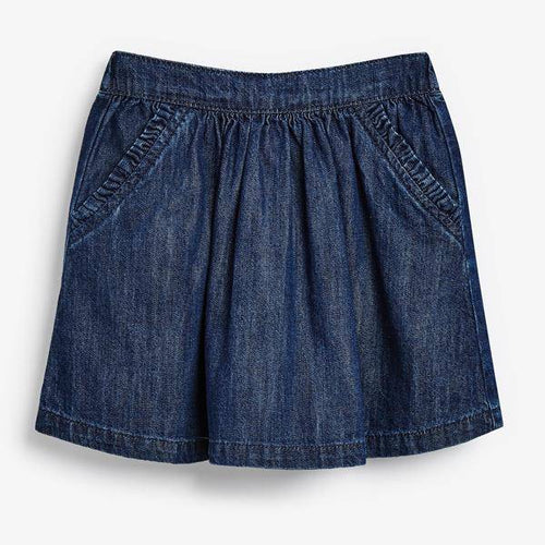 Dark Blue Denim Frill Pocket Skirt (3mths-6yrs) - Allsport