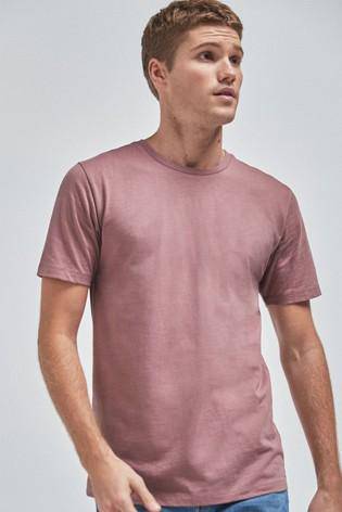 Dusky Pink Crew Neck Slim Fit T-Shirt - Allsport
