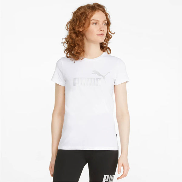 essentials+ metallic logo women's tee