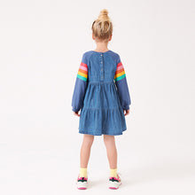 Load image into Gallery viewer, Rainbow Raglan Denim Dress (3-12yrs) - Allsport
