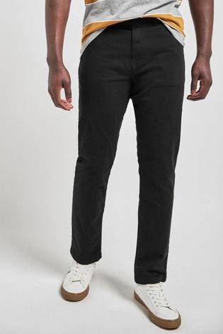 Black Slim Fit Soft Touch Jeans Style Trousers - Allsport