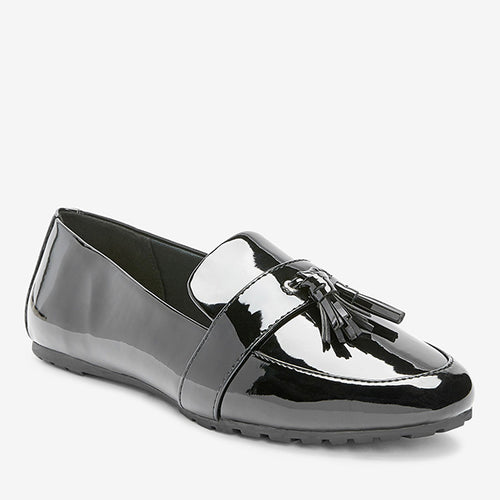 Black Cleated Tassel Loafers - Allsport