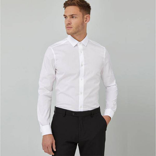 White Slim Fit Cotton Shirt - Allsport