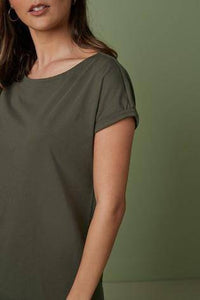 Khaki Relaxed Capped Sleeve Tunic - Allsport